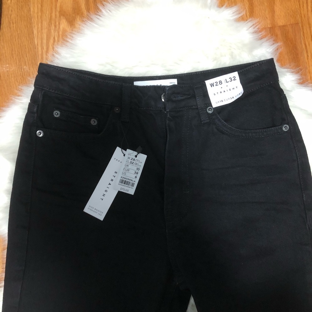 TOPSHOP High Waisted Straight Leg Jeans